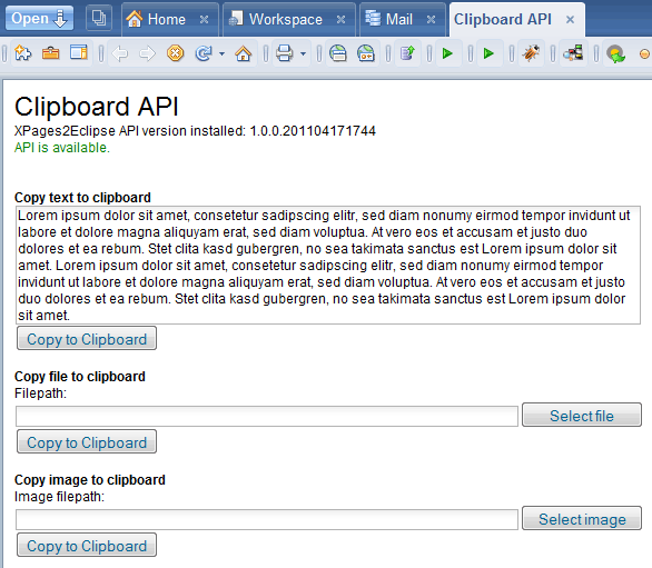 Clipboard API Sample Application Clipboard API Sample Application